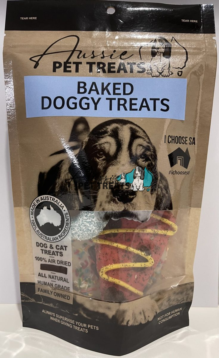 Baked Doggy Treats 4 piece Hang Sell Bag